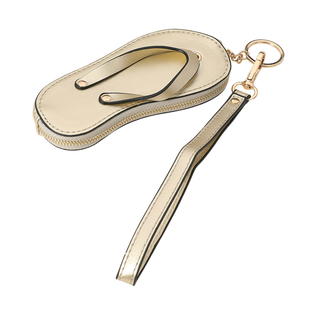 Faux Leather Flip-flop Mini Wristlet Bag Charm Coin Purse  from Madeline Love
