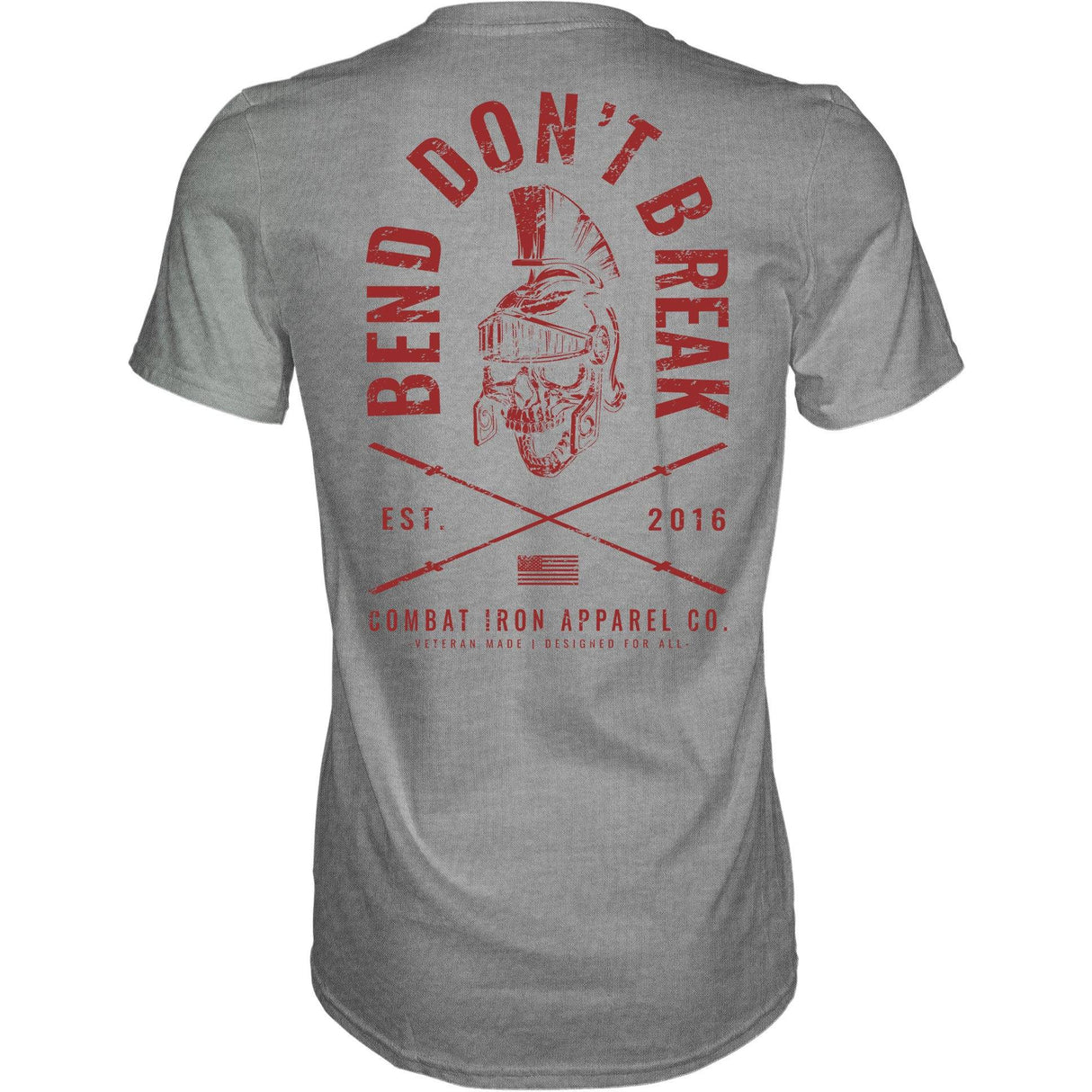 Bend Don't Break Barbell Skull Men's T-Shirt From Combat Iron Apparel