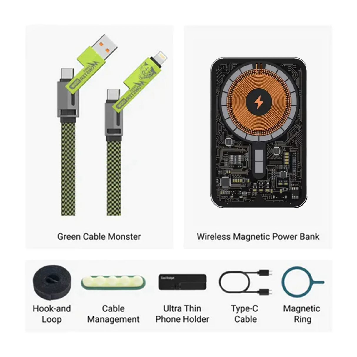xCool Cable Monster 4-in-1 100W USB-C Charging Cable with Interchangeable Connectors from Cool Gadget
