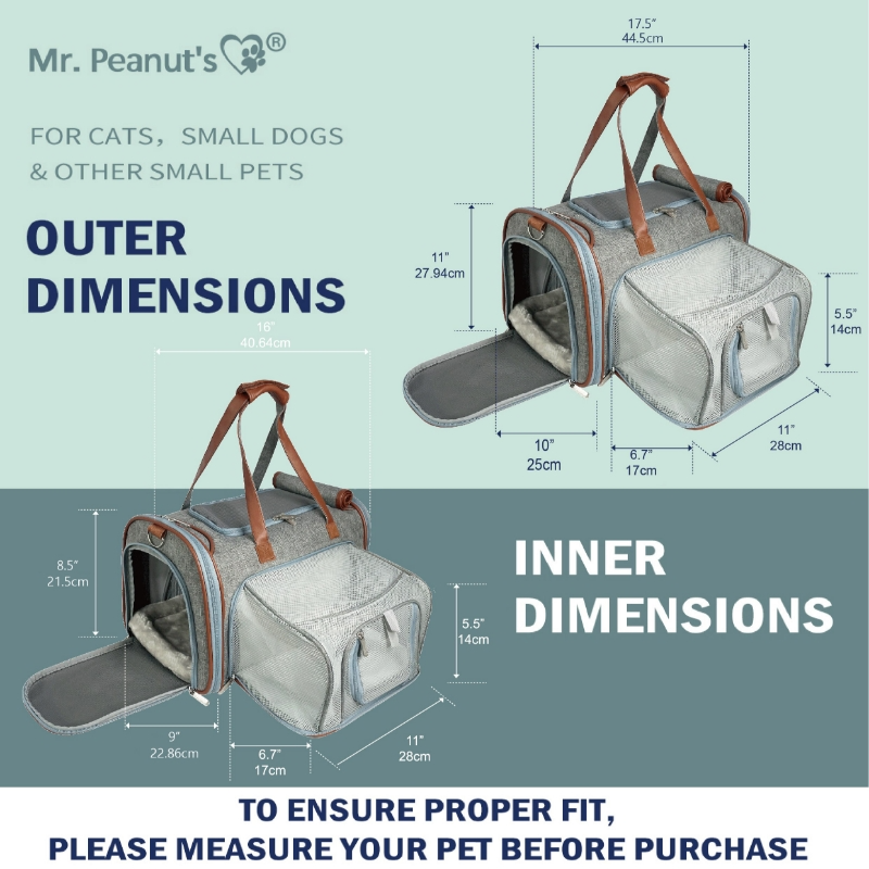 Mr. Peanut's Gold Series Standard Size Airline Compliant Expandable Pet Carrier from Mr. Peanut's Pet Carriers