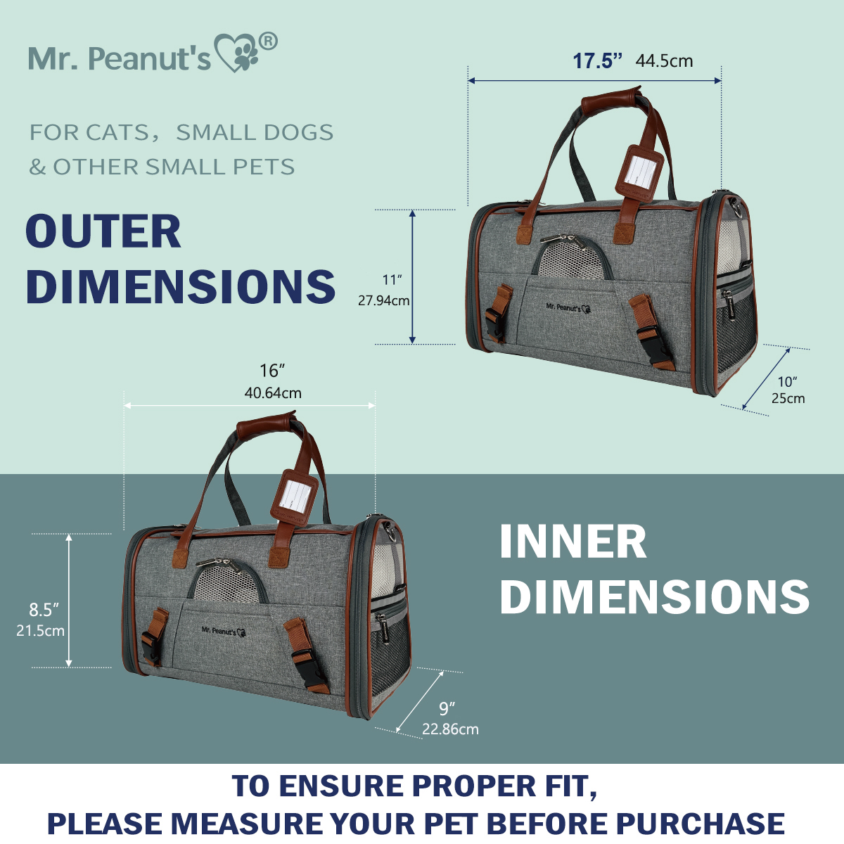 Mr. Peanut's Gold Series Standard Size Airline Compliant Pet Carrier from Mr. Peanut's Pet Carriers