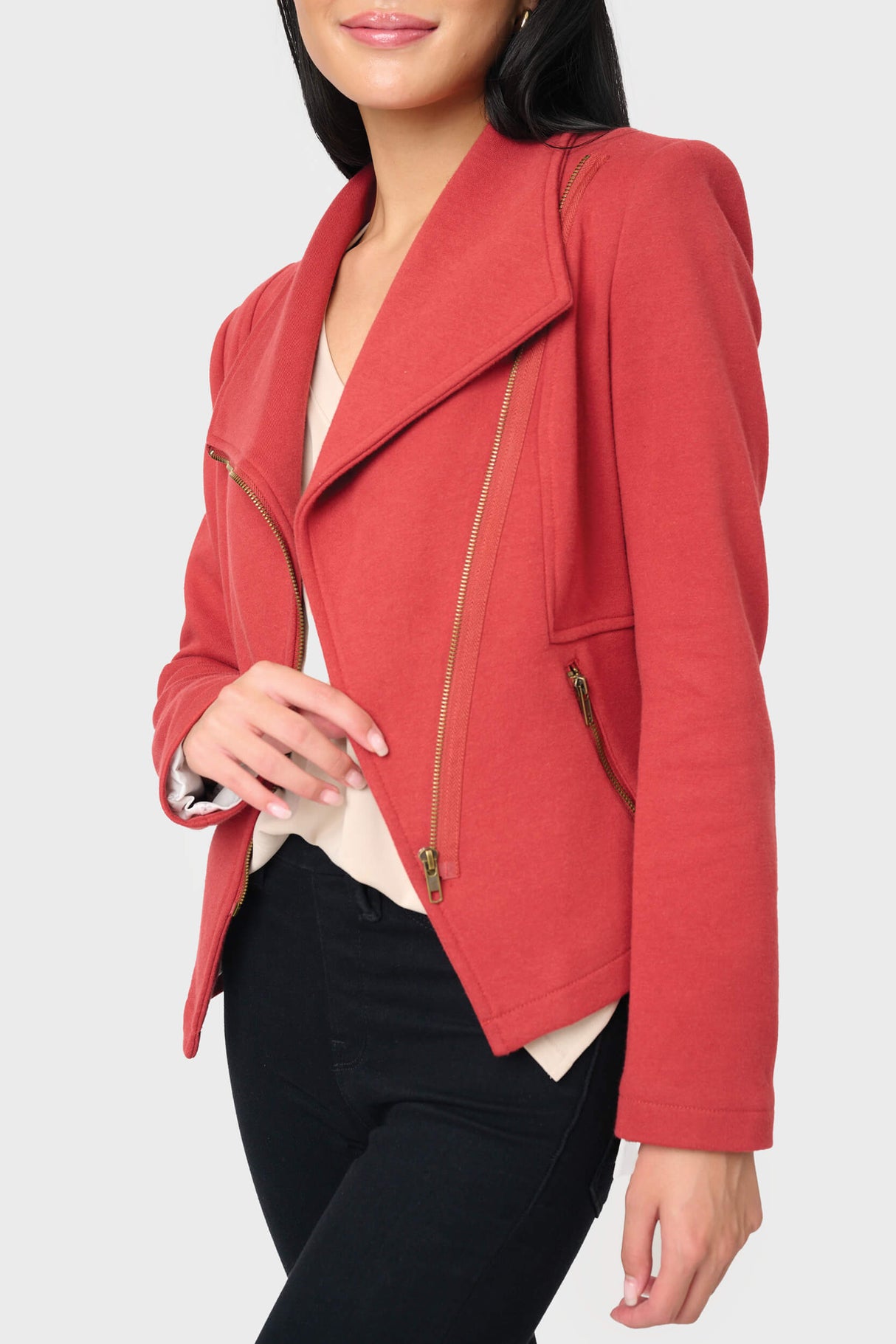 Stretch Knit Moto Jacket from Gibsonlook