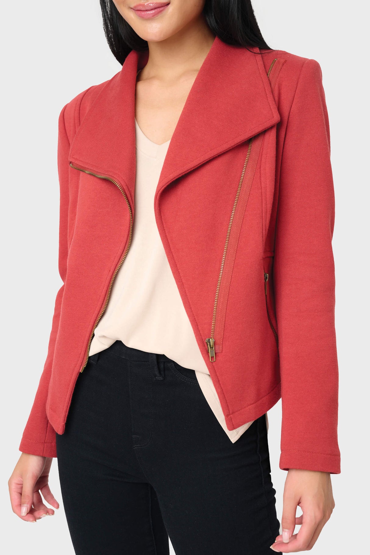 Stretch Knit Moto Jacket from Gibsonlook