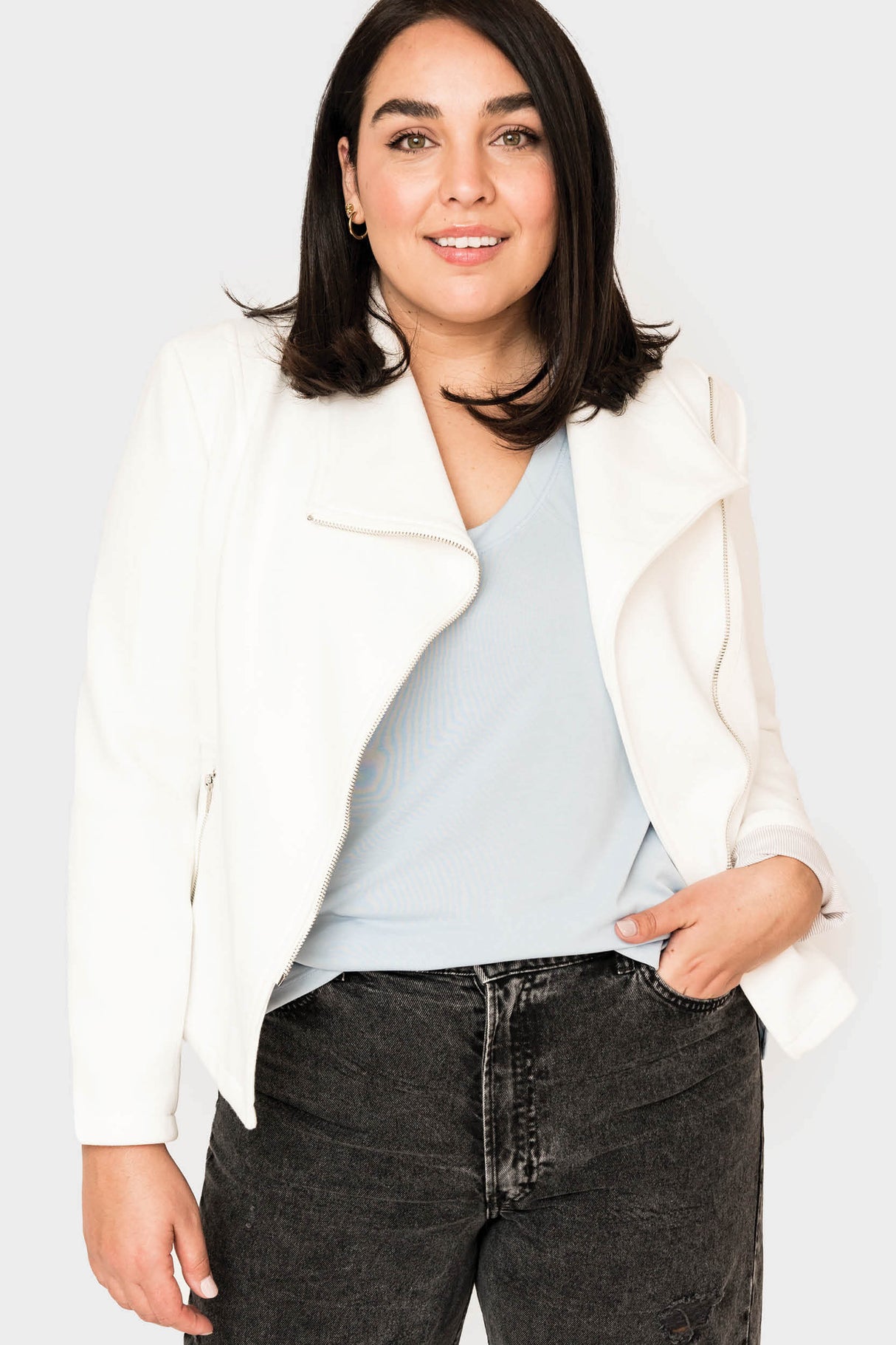 Stretch Knit Moto Jacket from Gibsonlook