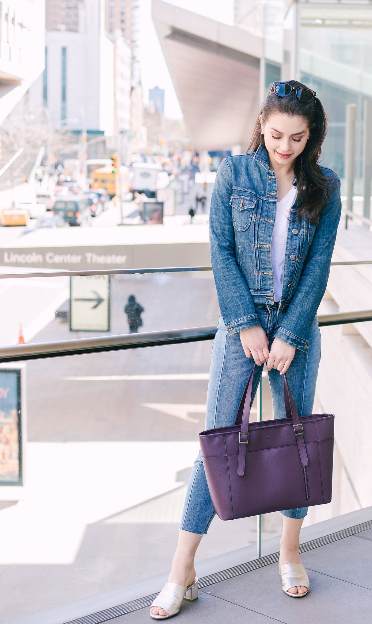 Miley - Purple Vegan Leather Laptop Bag from Gunas New York