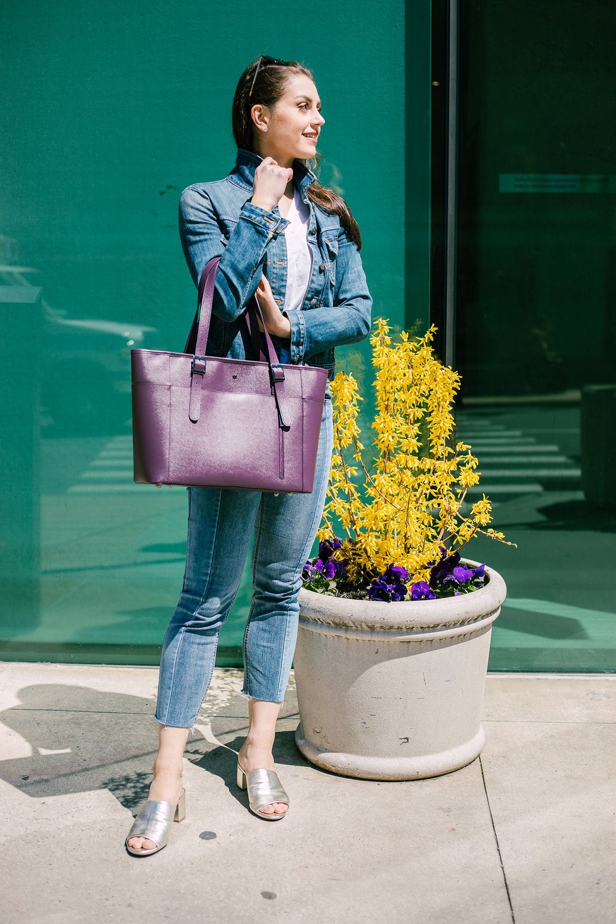 Miley - Purple Vegan Leather Laptop Bag from Gunas New York