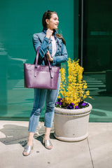 Miley - Purple Vegan Leather Laptop Bag from Gunas New York