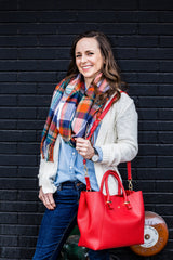 Jane - Red Vegan Leather Satchel from Gunas New York