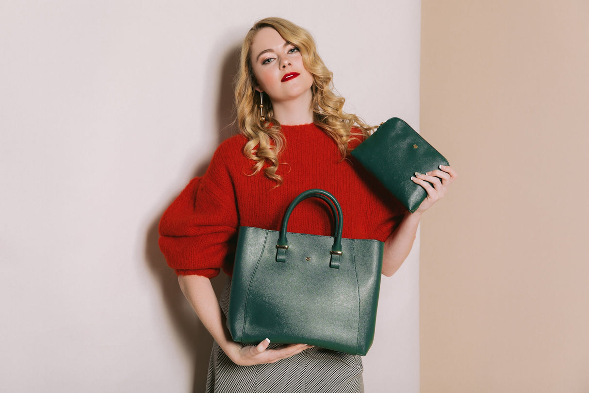 Jane - Black Vegan Leather Satchel from Gunas New York