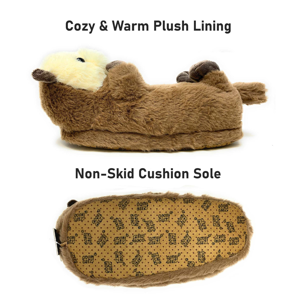 Abe the Otter Kid's Slippers from Oooh Yeah! Socks