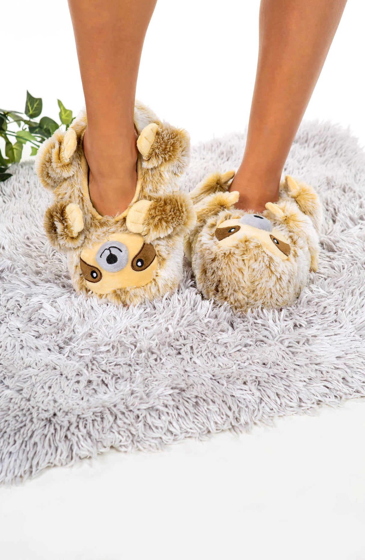 Dusty the Sloth Fuzzy Slippers From Oooh Yeah! Socks