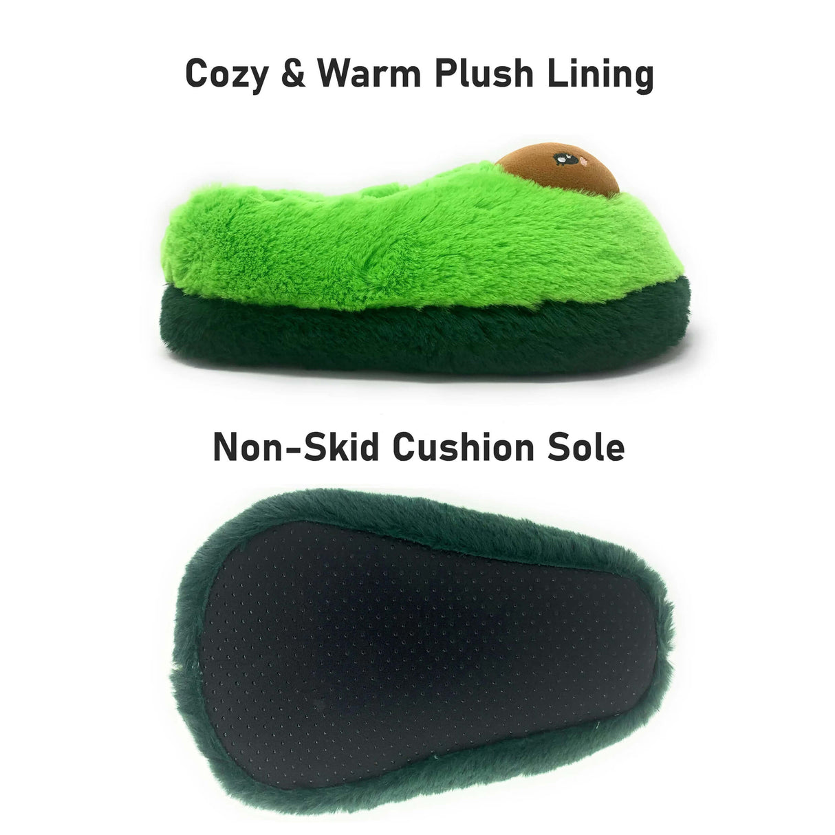 Avocuddle Fuzzy Slippers From Oooh Yeah! Socks