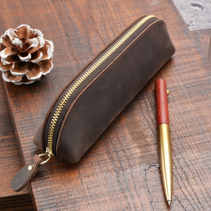 The Paavo Leather Pen Case | Leather Makeup Pouch from STEEL HORSE LEATHER