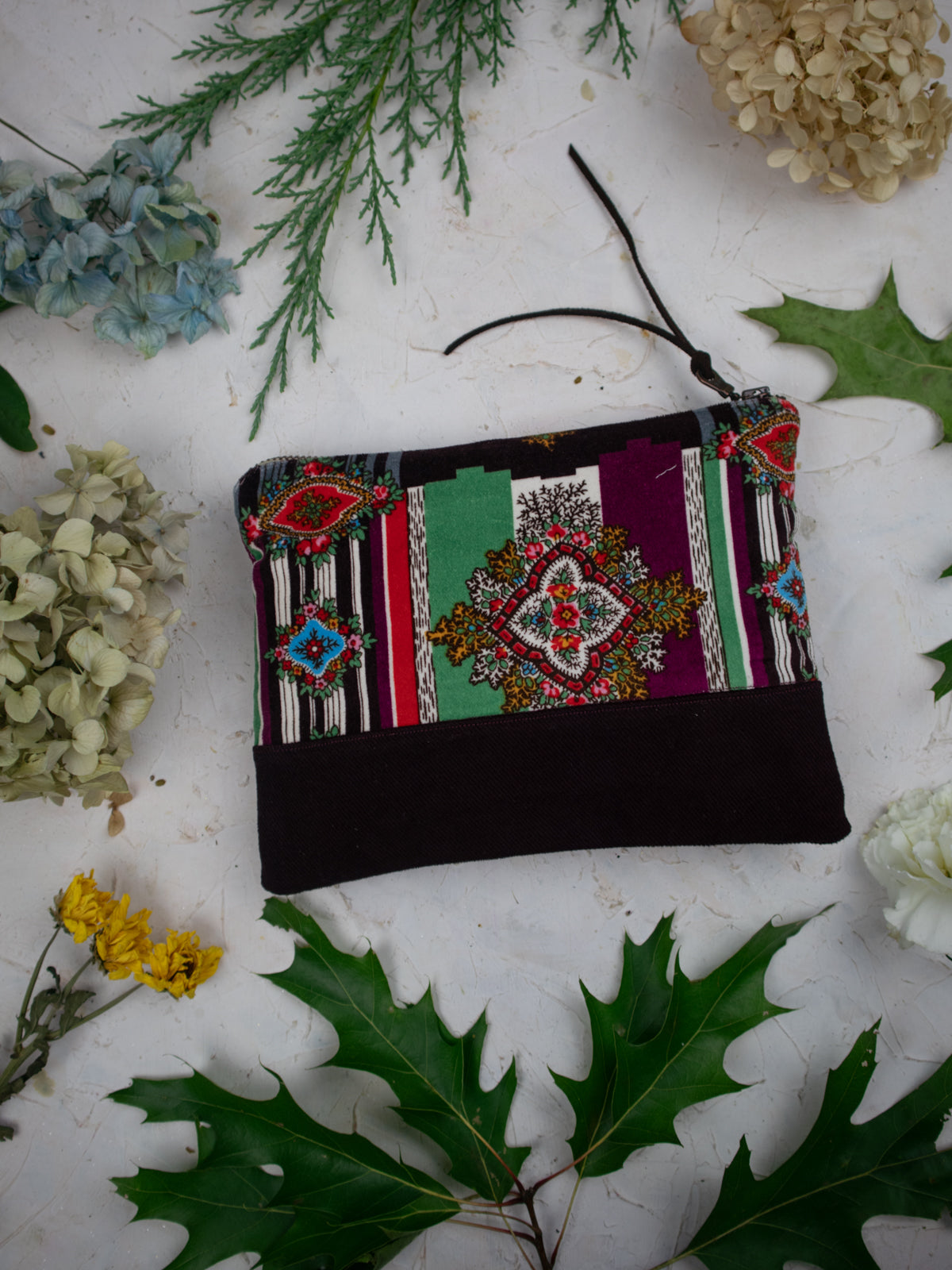 Geo Paisley Velvet Clutch from Ash & Rose