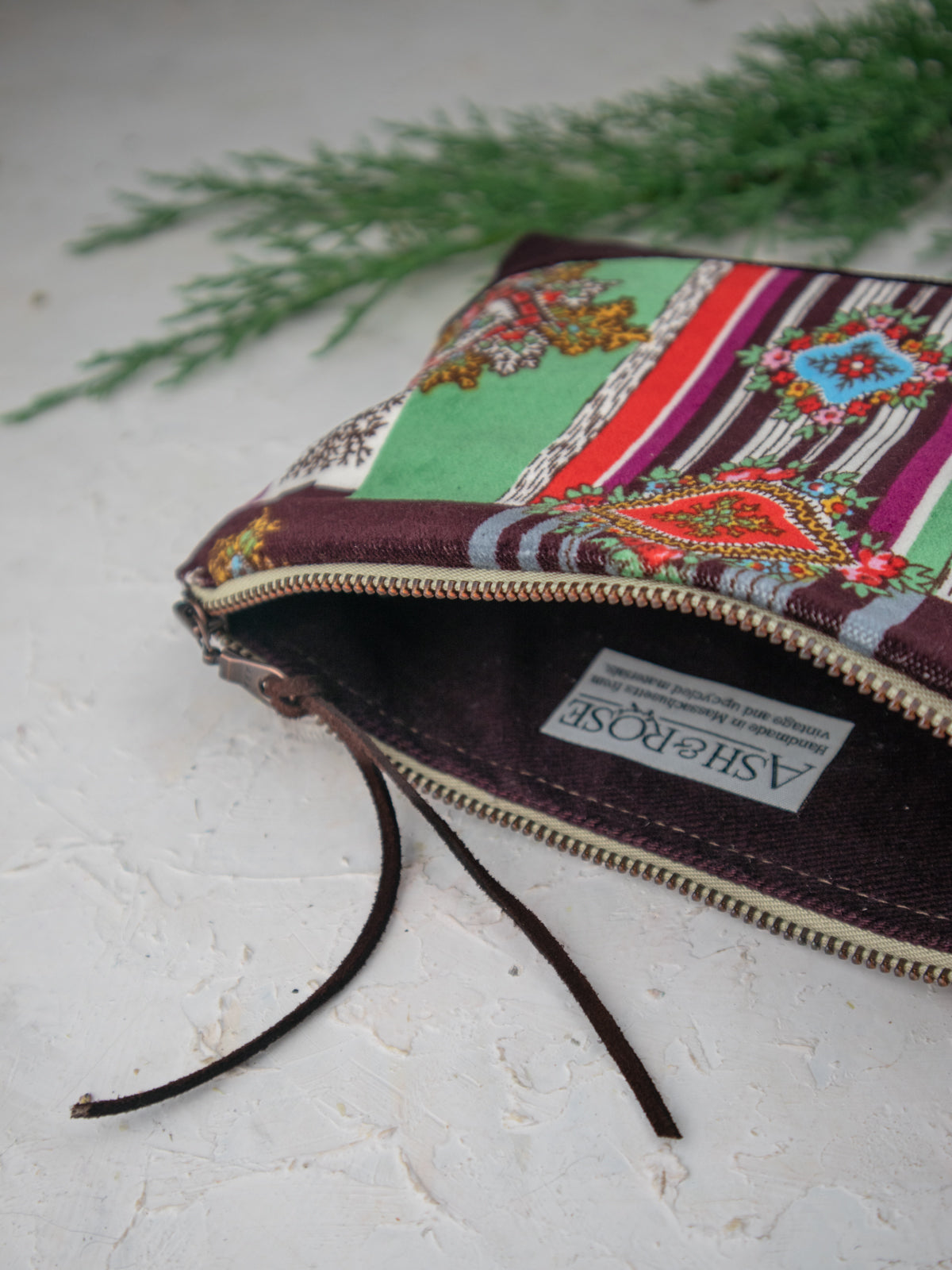 Geo Paisley Velvet Clutch from Ash & Rose