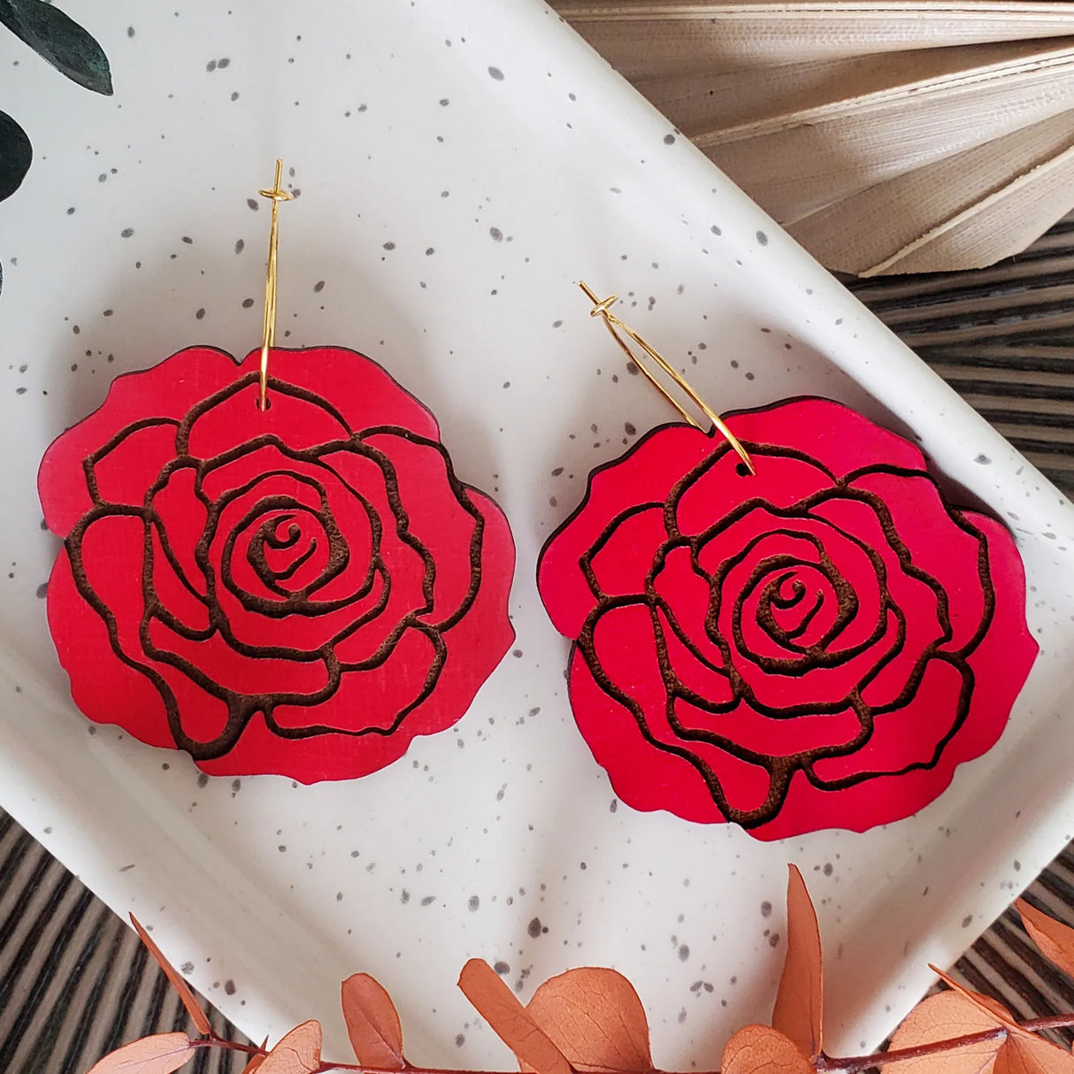 Giant Red Rose Hoops from LE CHIC MIAMI
