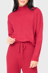 Funnel Neck Long Sleeve Cozy Ribbed Sweater From Gibsonlook