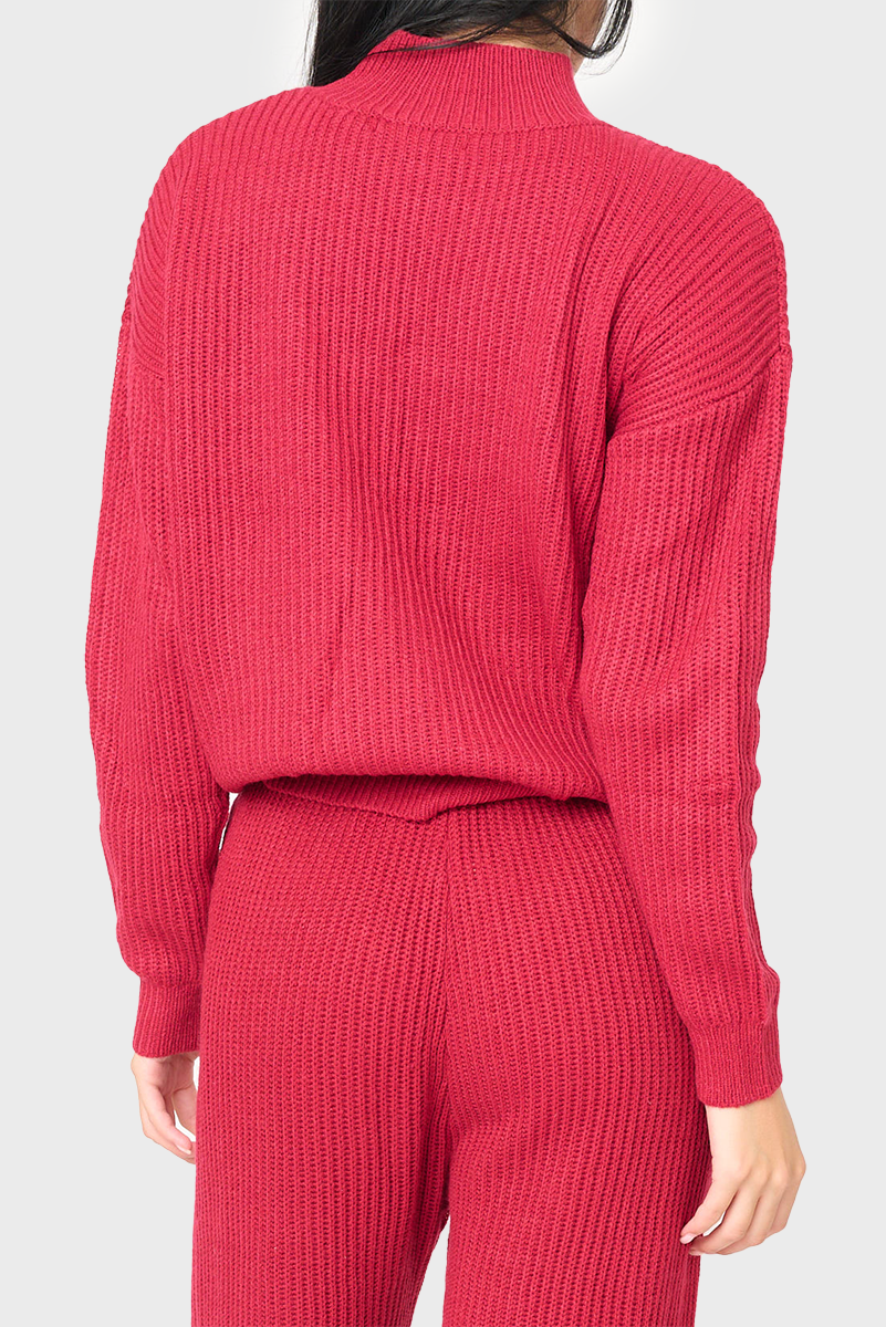 Funnel Neck Long Sleeve Cozy Ribbed Sweater From Gibsonlook