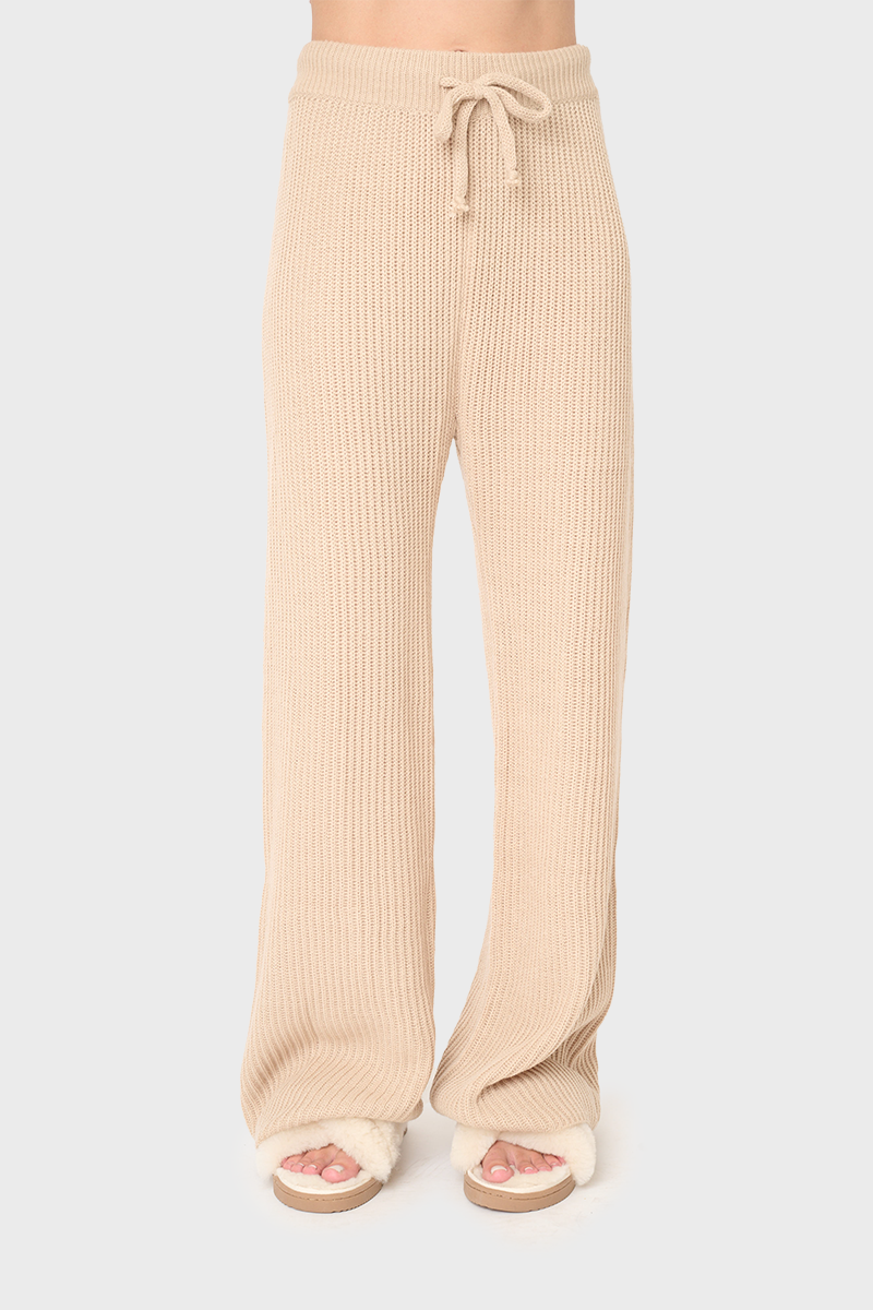 Drawstring Pull On Ribbed Sweater Knit Pant from Gibsonlook