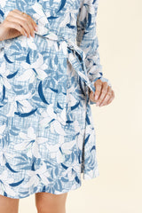 The Gilded Lily | Crosshatch Lilies Wrap Dress from Shinesty