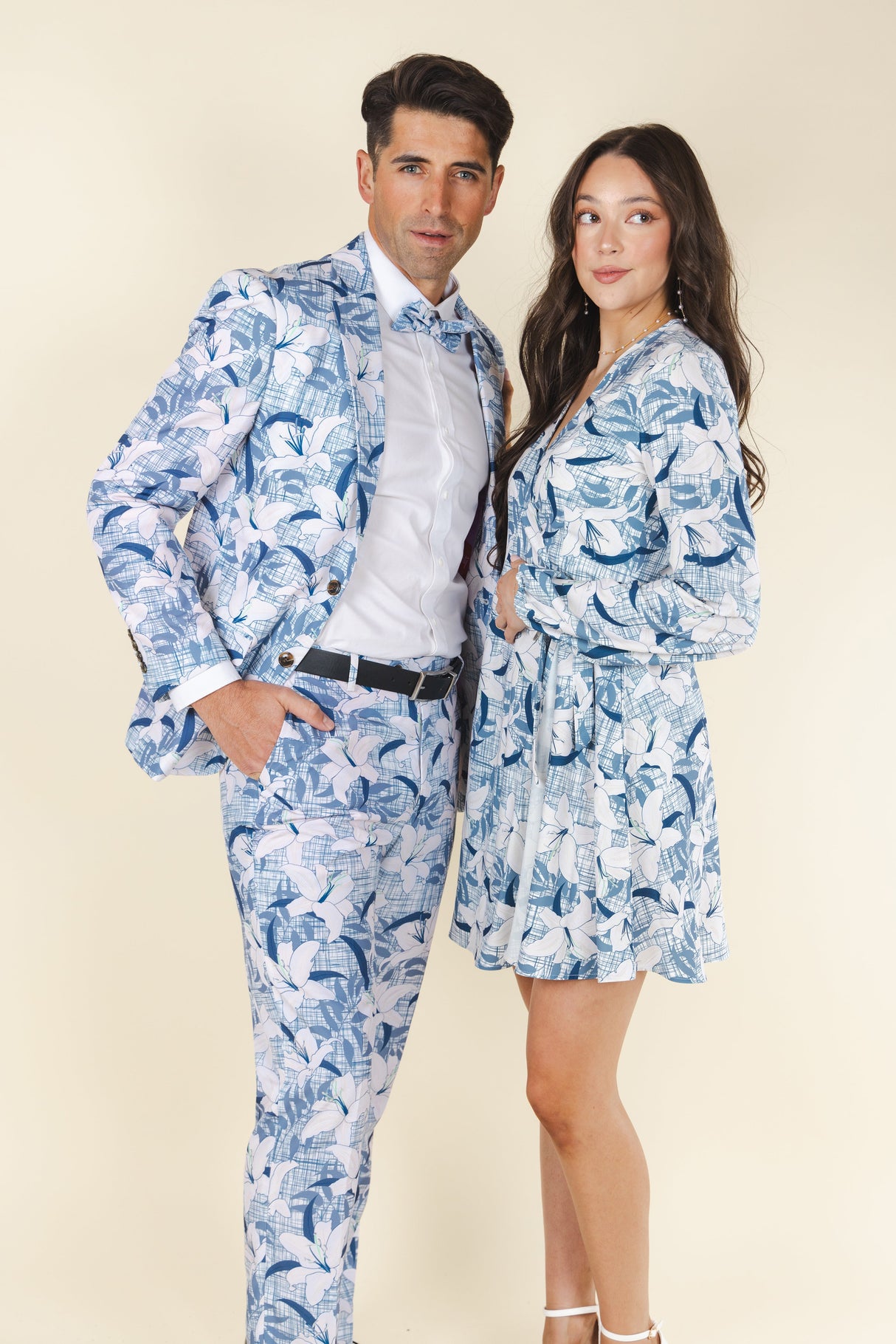The Gilded Lily | Crosshatch Lilies Wrap Dress from Shinesty