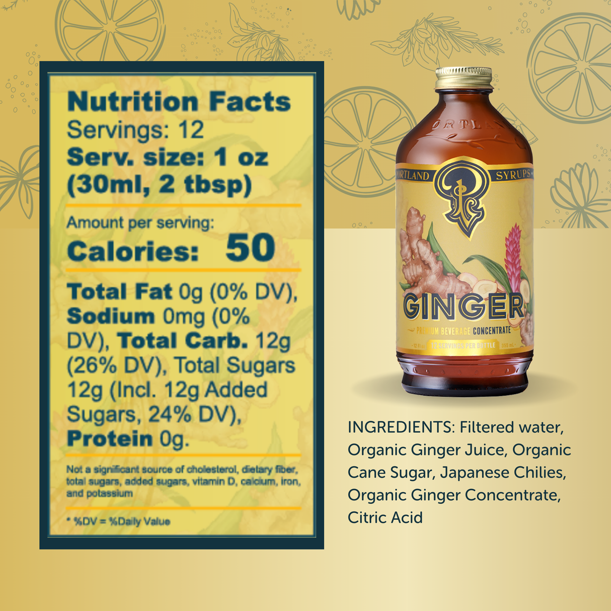 Authentic Ginger Syrup from Portland Syrups