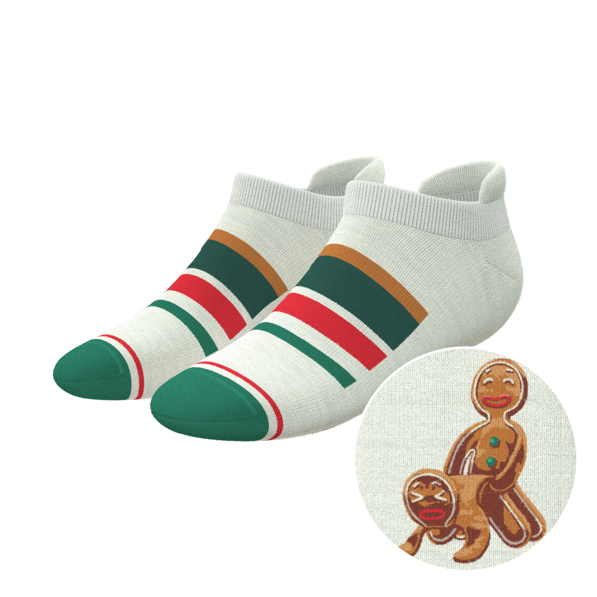 The Ginger Rail | Gingerbread Heel Hammock™ Ankle Socks from Shinesty