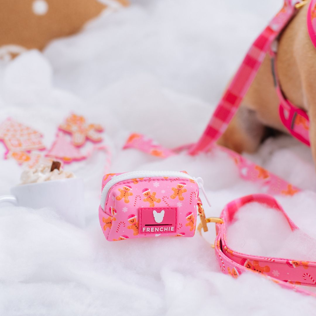 Frenchie Poo Bag Holder - Gingerbread- Pink from Frenchie Bulldog