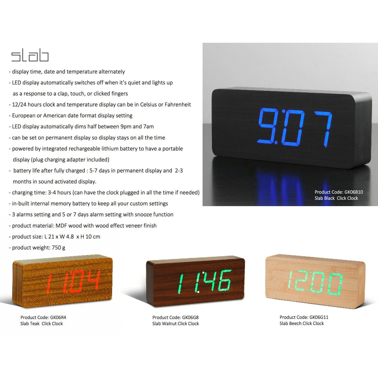 Kutia Slab Click Clock from Uber Appliance