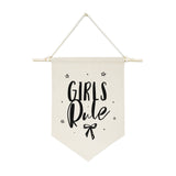 Girls Rule Hanging Wall Banner from The Cotton & Canvas Co.