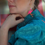 Neon Flamingo Hoops from LE CHIC MIAMI