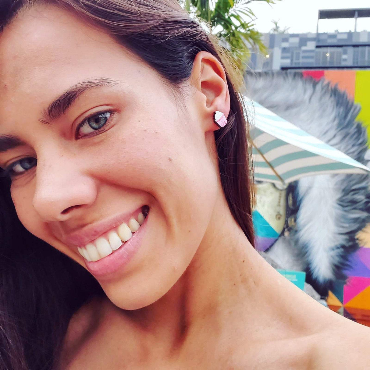 Pink Cupcake Studs from LE CHIC MIAMI