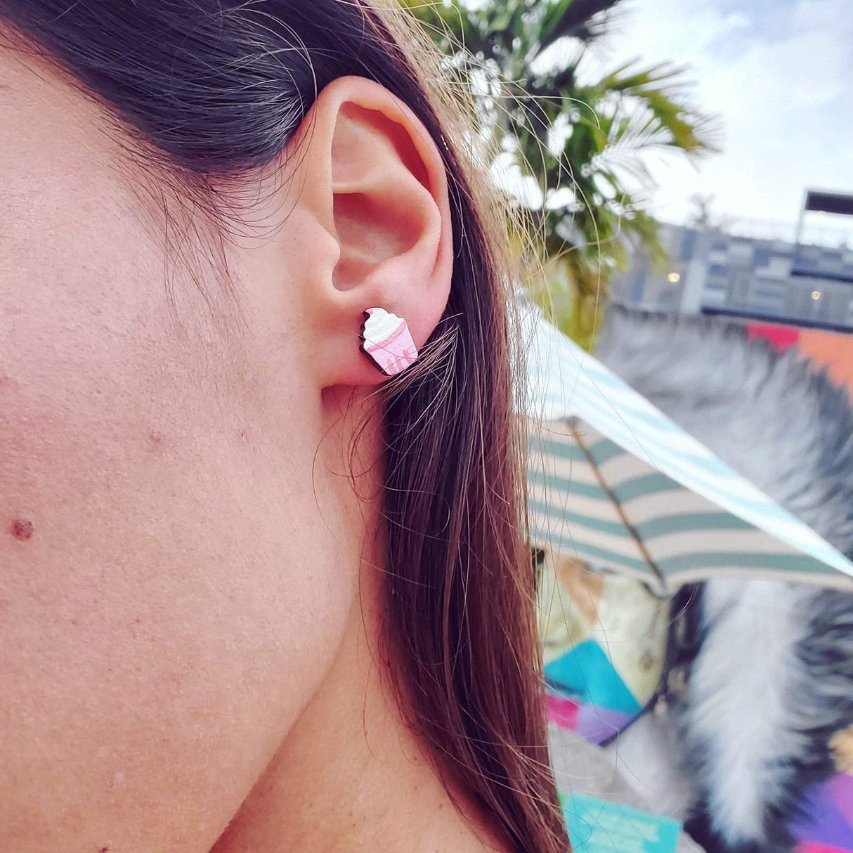 Pink Cupcake Studs from LE CHIC MIAMI