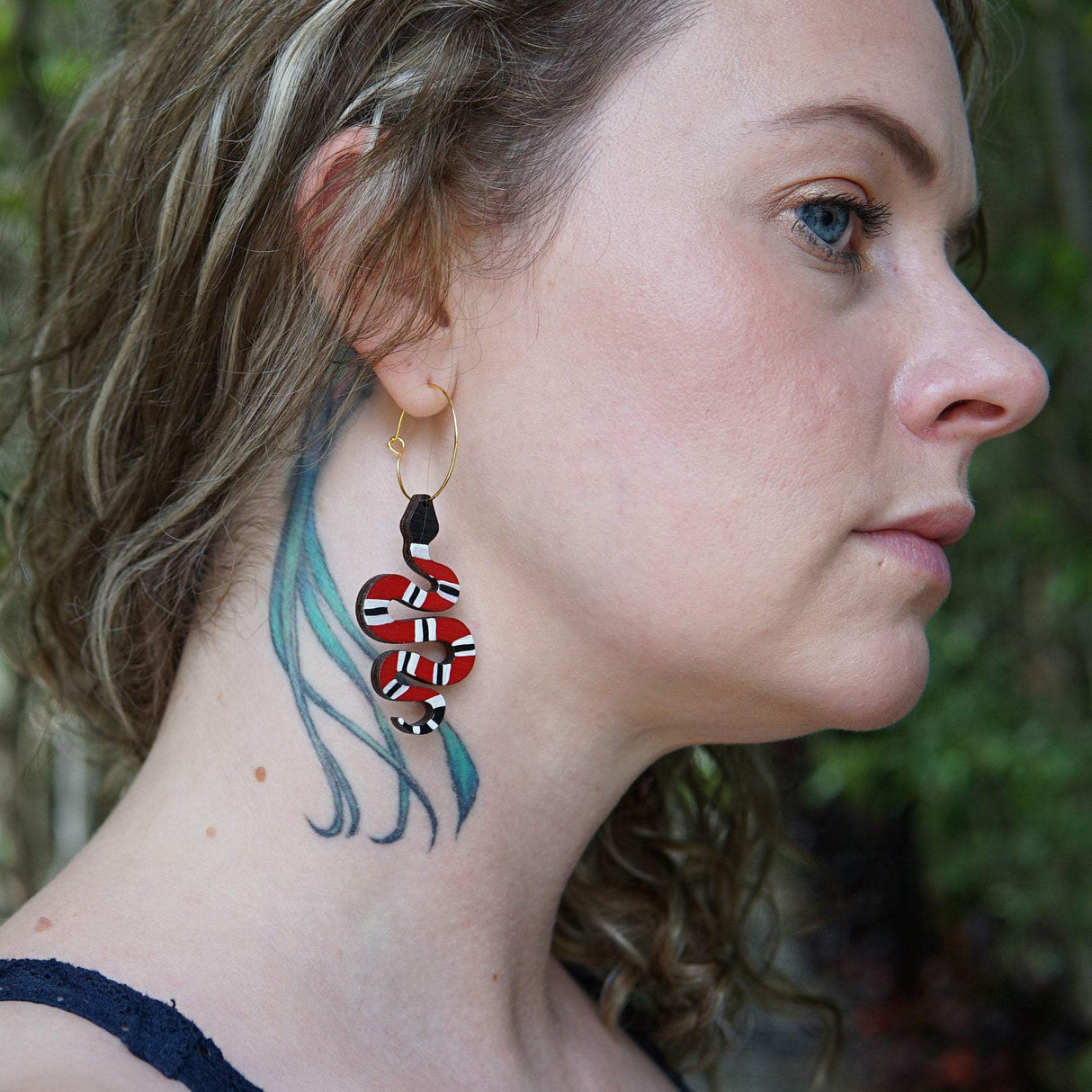 Coral Snake Hoops from LE CHIC MIAMI