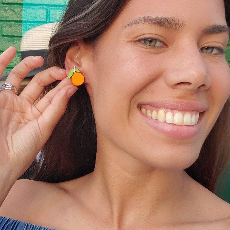Tangerine Stud Earrings from LE CHIC MIAMI