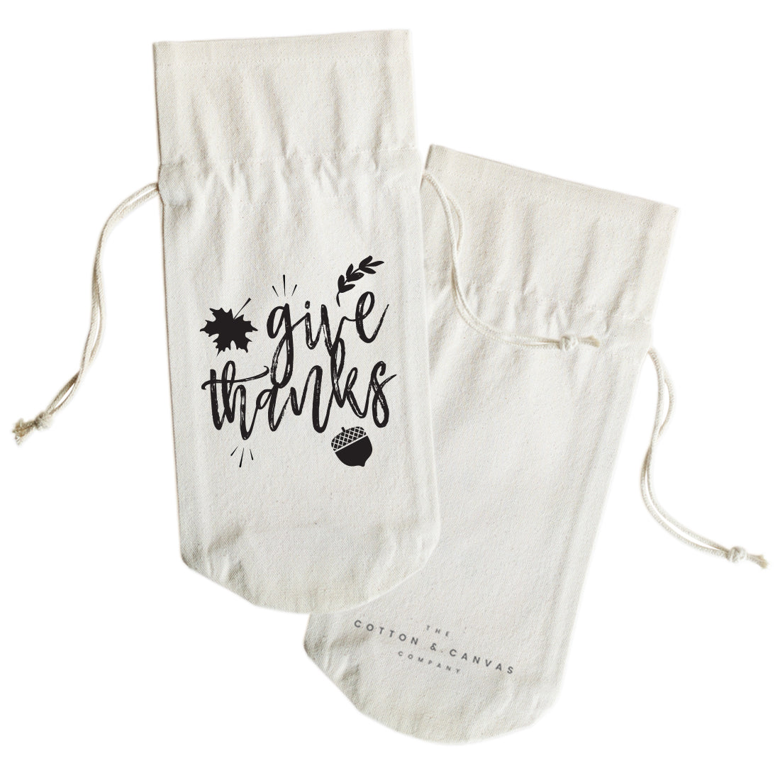 Give Thanks Canvas Wine Bag from The Cotton & Canvas Co.