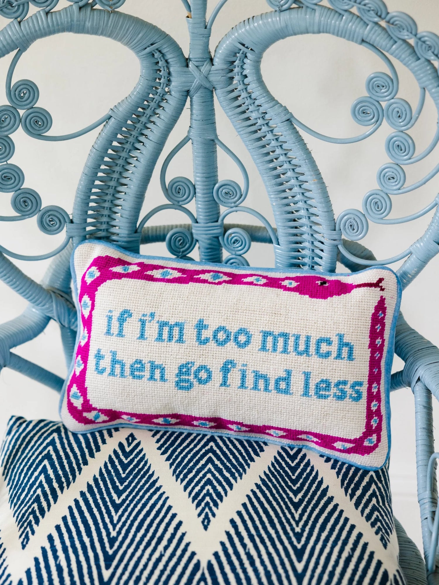 Go Find Less Needlepoint Pillow from Furbish Studio