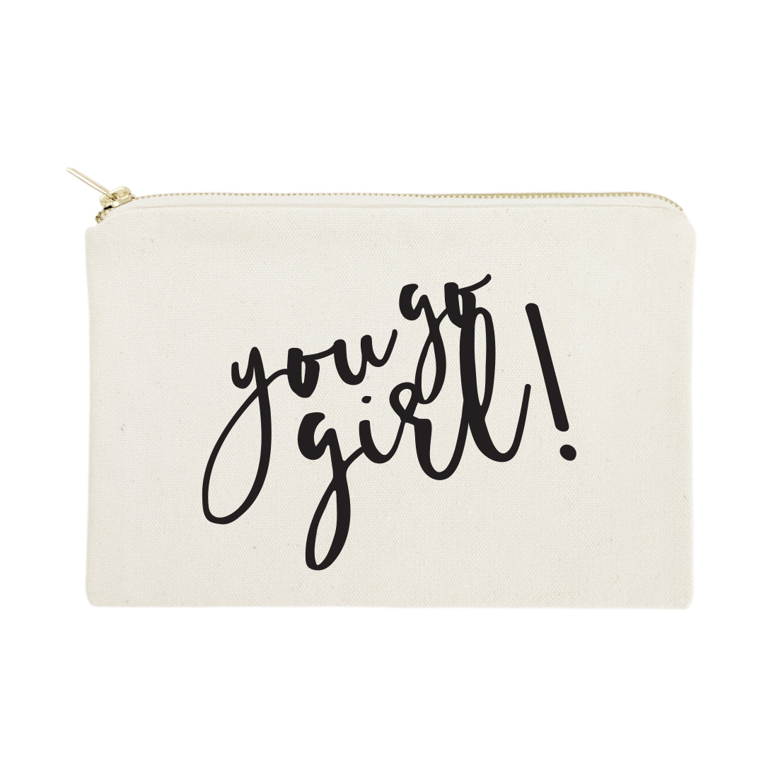 You Go Girl Cotton Canvas Cosmetic Bag from The Cotton & Canvas Co.