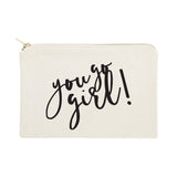 You Go Girl Cotton Canvas Cosmetic Bag from The Cotton & Canvas Co.