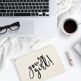 You Go Girl Cotton Canvas Cosmetic Bag from The Cotton & Canvas Co.