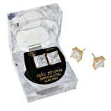 10mm Square Crystal Cubic Zirconia Stud Earrings in Clear Gift Box - Ready to Gift from Madeline Love
