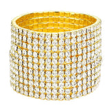 11-Row Crystal Rhinestone Stretchable Bracelet from Madeline Love