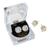 12mm Round Crystal Cubic Zirconia Stud Earrings in Clear Gift Box - Ready to Gift from Madeline Love