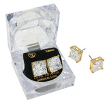 12mm Square Crystal Cubic Zirconia Stud Earrings in Clear Gift Box - Ready to Gift from Madeline Love