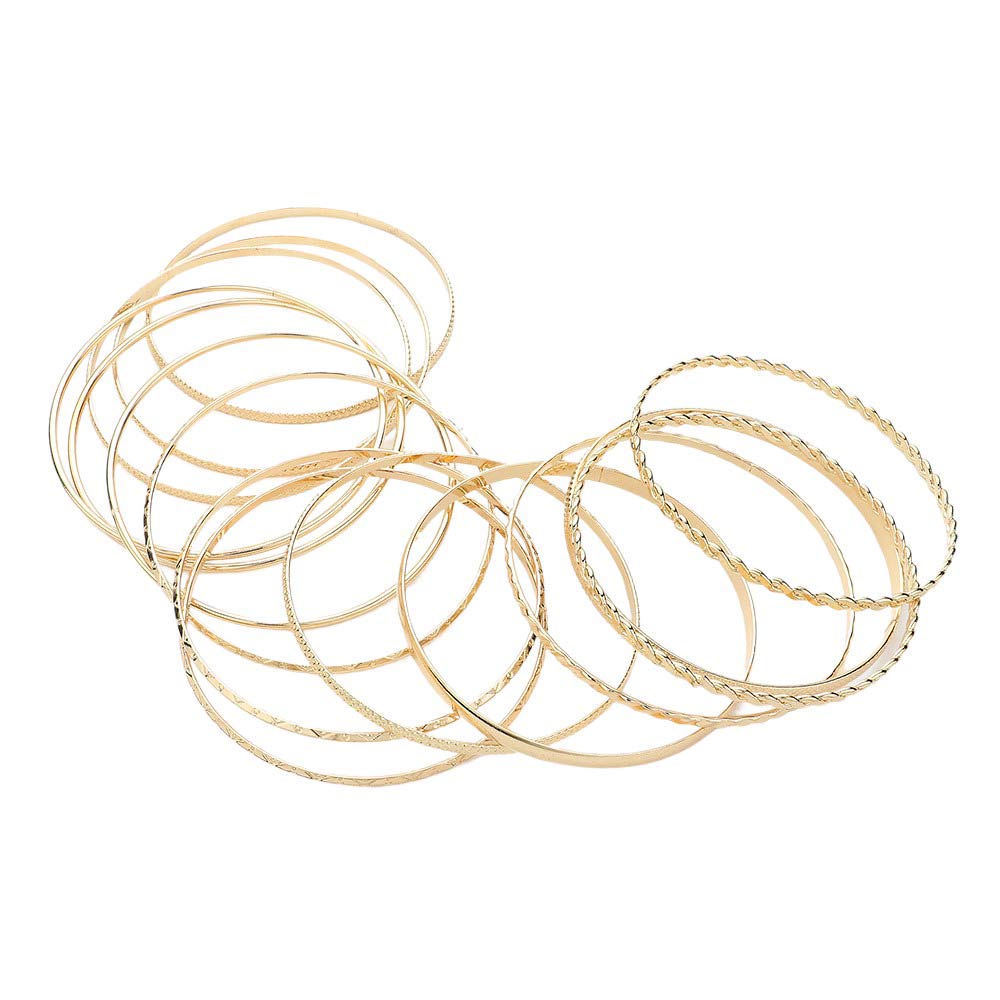 15PCS Layered Multi-Metal Bangle Bracelets from Madeline Love