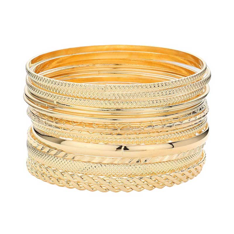 15PCS Layered Multi-Metal Bangle Bracelets from Madeline Love