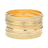 15PCS Layered Multi-Metal Bangle Bracelets from Madeline Love