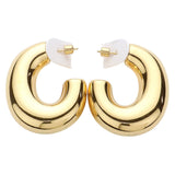 18K Gold Dipped Chunky Stainless Steel Hoop Earrings from Madeline Love