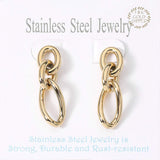 18K Gold Dipped Stainless Steel Abstract Chain Link Earrings from Madeline Love