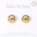 18K Gold Dipped Stainless Steel Dome Stud Earrings from Madeline Love